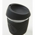Skleněný hrnek na kávu, M, 340 ml, Neon Kactus, černý