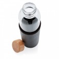 Skleněná láhev na vodu s ochranným rukávcem, 550 ml, XD Design, černá