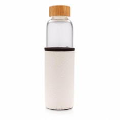 Skleněná láhev na vodu s ochranným rukávcem, 550 ml, XD Design, bílá