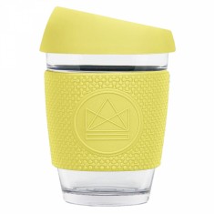 Skleněný hrnek na kávu, M, 340 ml, Neon Kactus, žlutý
