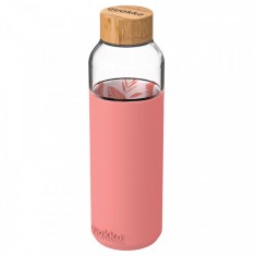 Skleněná lahev na vodu Flow 660 ml, Quokka, pink botanical