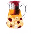 Plastová konvice na ledový čaj FINUM Iced-Tea Control™ 1,8L, červená