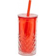 Plastový pohár s brčkem červený